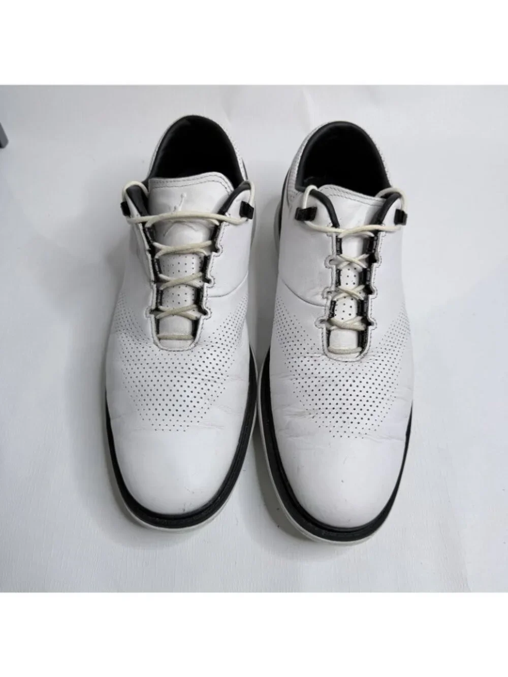 Jordan Flight Runner Golf Shoes Mens 13 White Black Elephant Print 795183-101